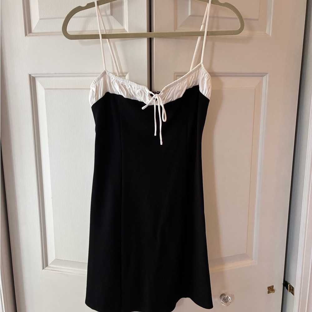 Reformation Black and White Mini Dress